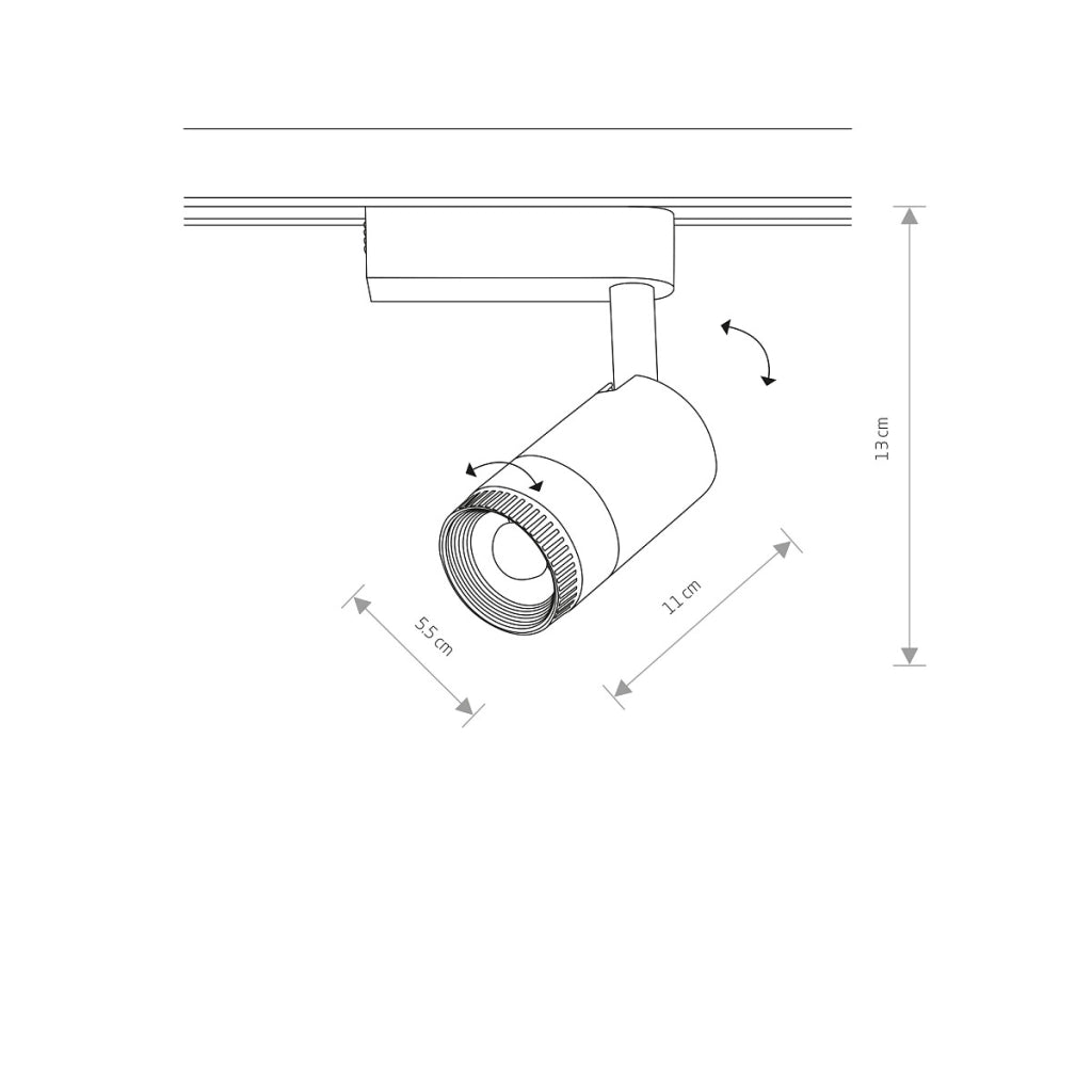 Faretto su binario Nowodvorski Zoom LED 9W nero 3000K