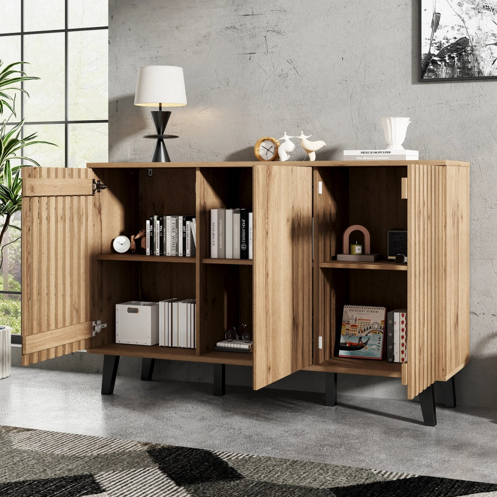 Mobile porta TV e credenza abbinati effetto legno naturale