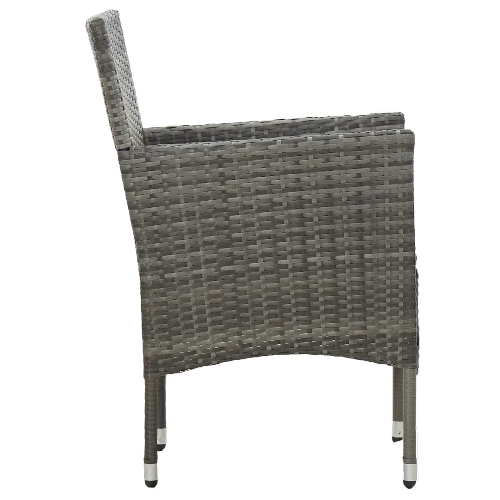 Set Pranzo da Giardino 11pz in Polyrattan Grigio