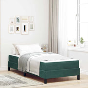 Letto a molle con materasso Verde Scuro 90 x 190 cm Tessuto