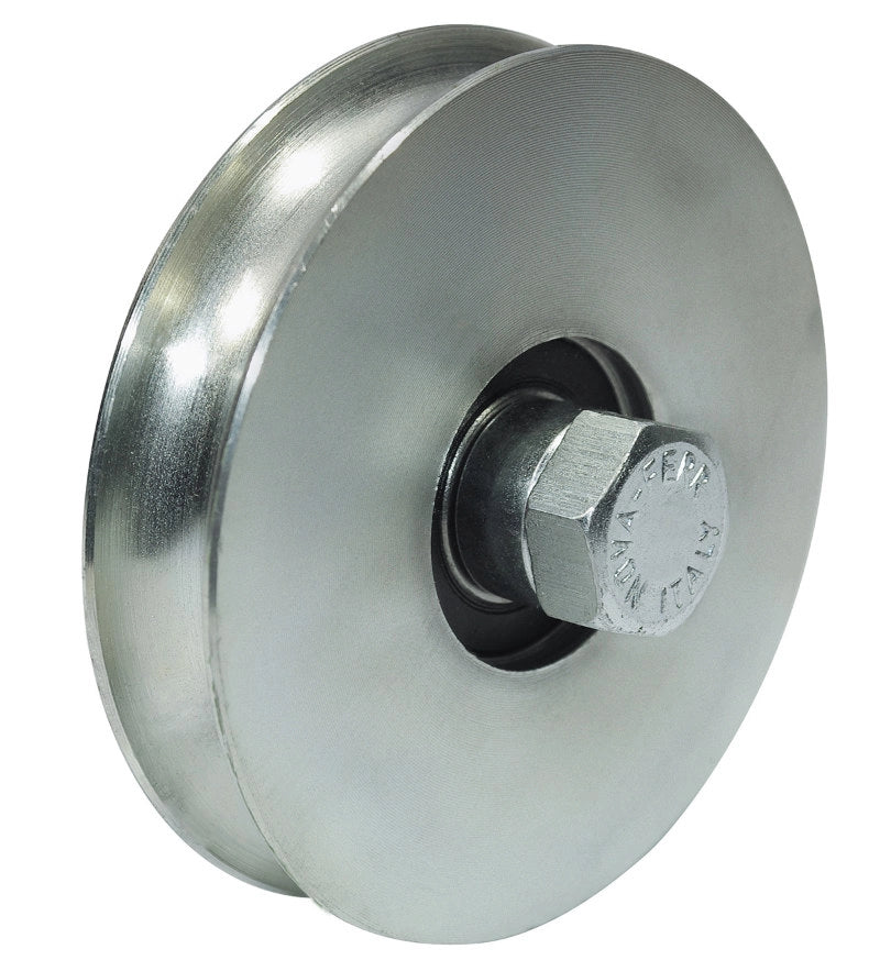 RUOTA CON BULLONE PER CANCELLI GOLA TONDA 80 mm