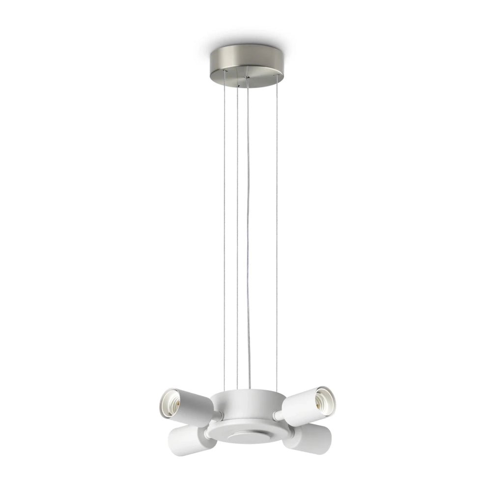 Lampada da Terra Set Collezione 4 Luci E27 Nickel Con Dimmer Ideal Lux