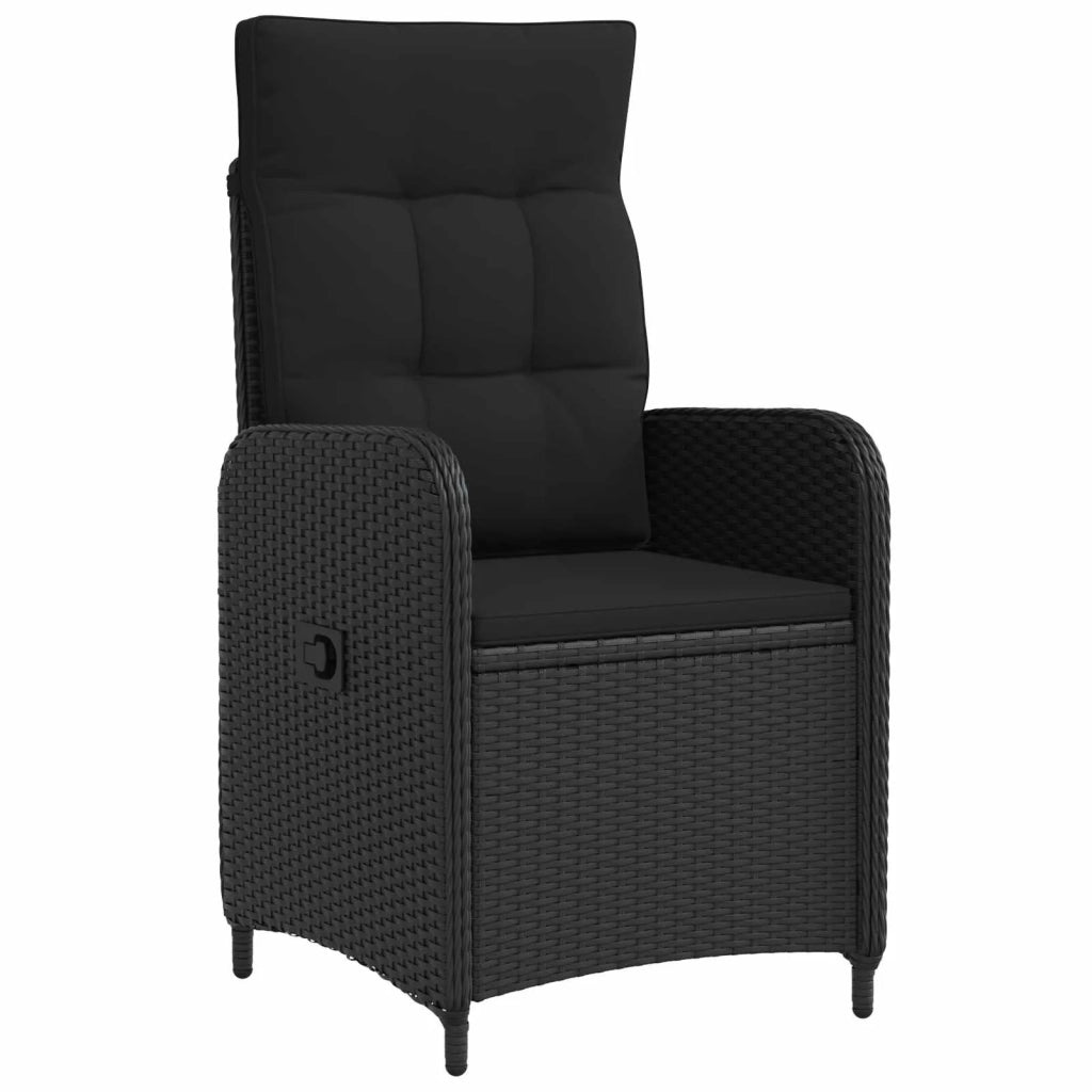 Set da pranzo per esterni 9 pz Nero polyrattan 3422371
