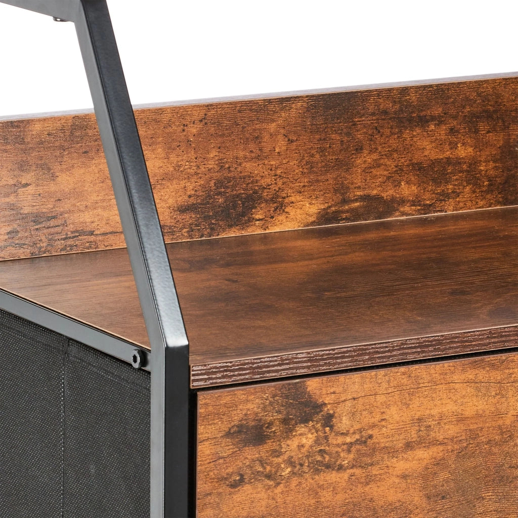 Cassettiera stile industriale 3 cassetti contenitore decorativo soggiorno corridoio 80 x 40 x 90 cm in MDF nero 13_0010862