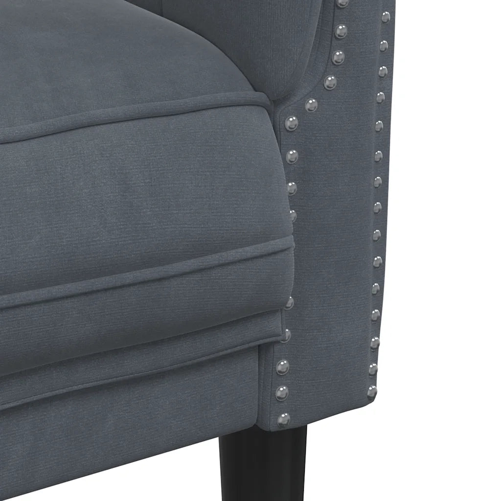 Poltrona Grigio Scuro in Velluto 372566
