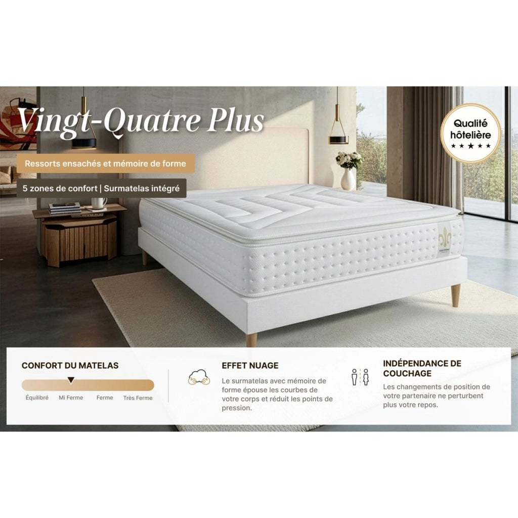 Set materasso e base 160x200 cm - Vingt-Quatre PLUS