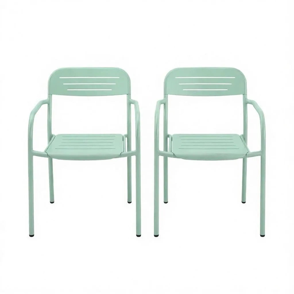 Set 2 sedie da giardino moderne, design compatto, impilabili