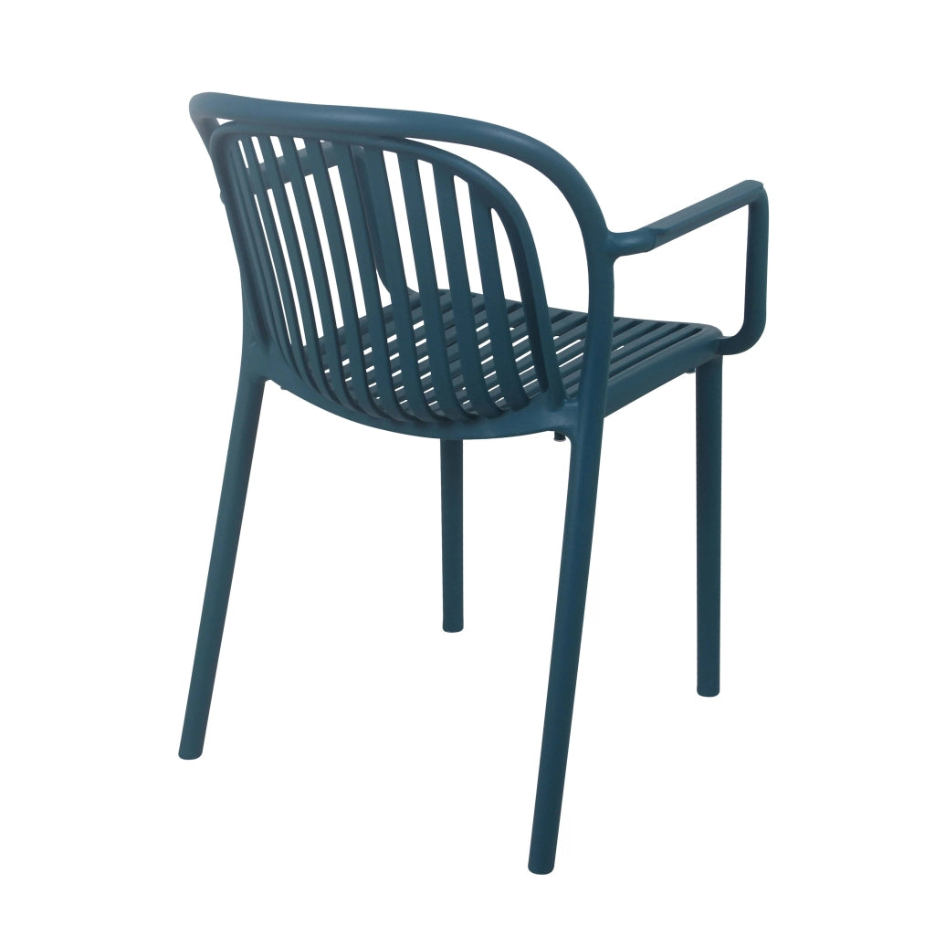 Oviala - Set di 4 poltrone in plastica blu anatra
