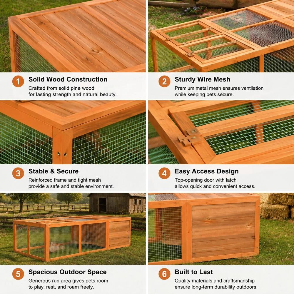 Garden Animal Cage 150x100x50 Cm Solid Fir Wood