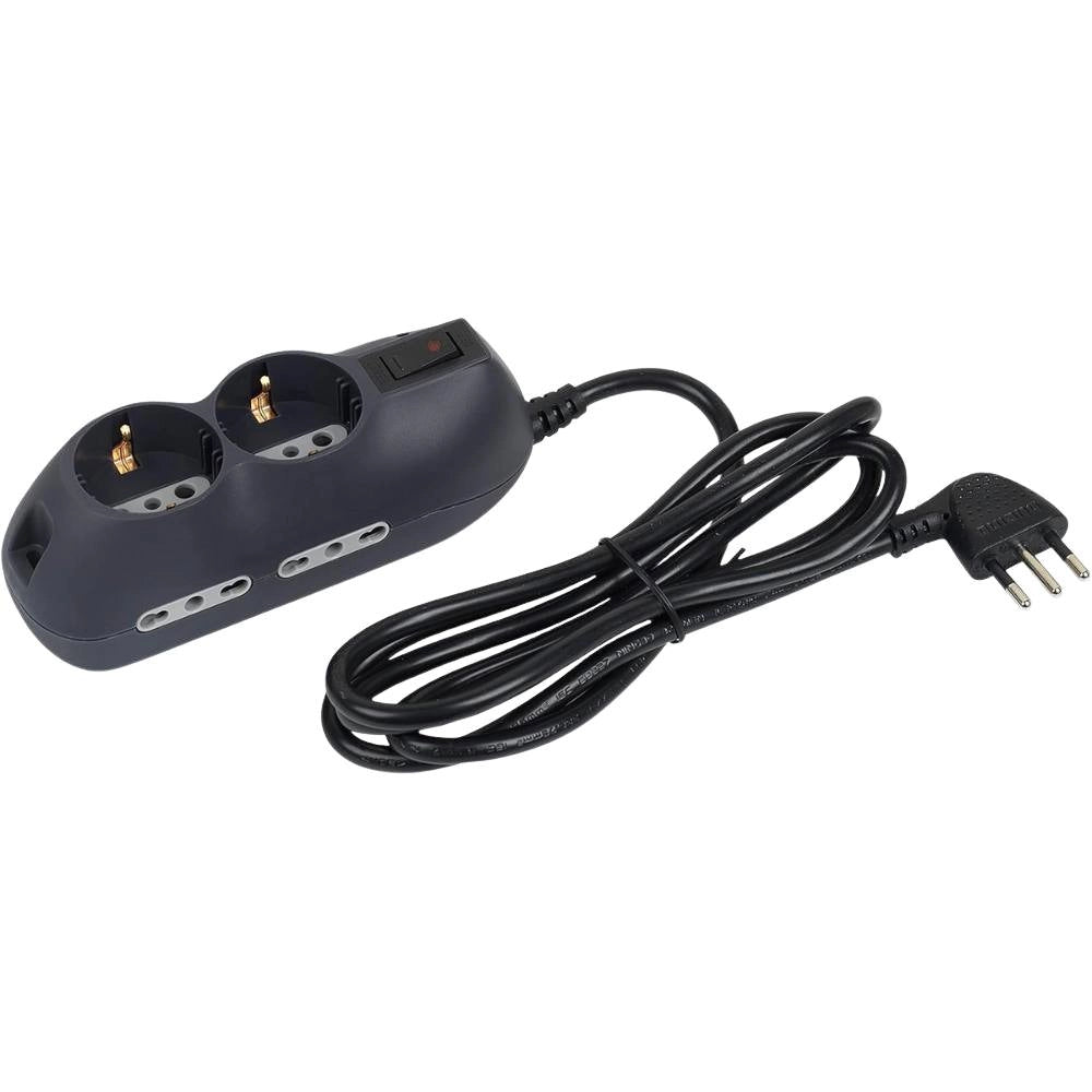 Multipresa bticino 3695gb 4 prese bipasso 10/16a grigia con cavo 1,5mt