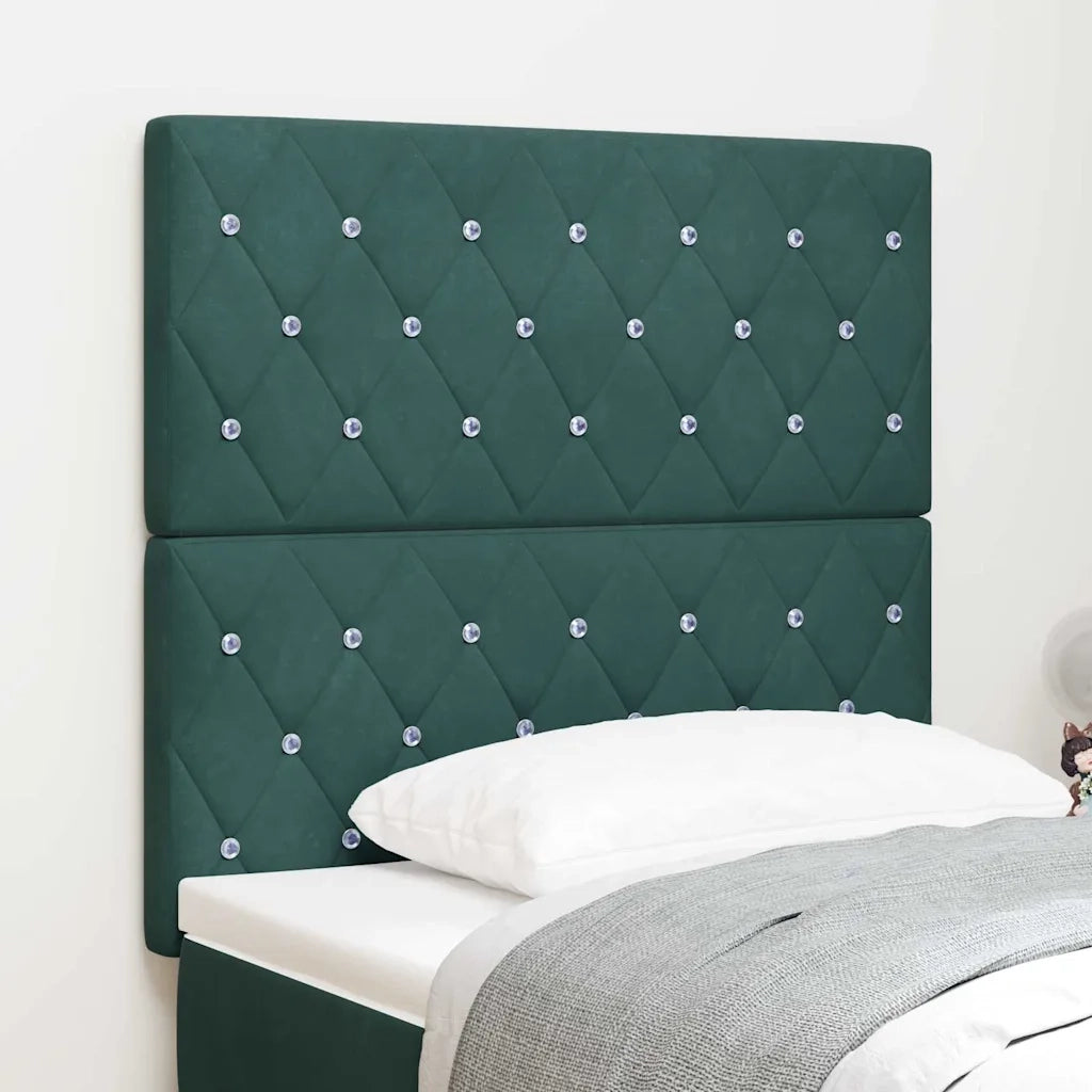 Testiera | Testata LED con strisce LED Verde Scuro 100 cm Velluto