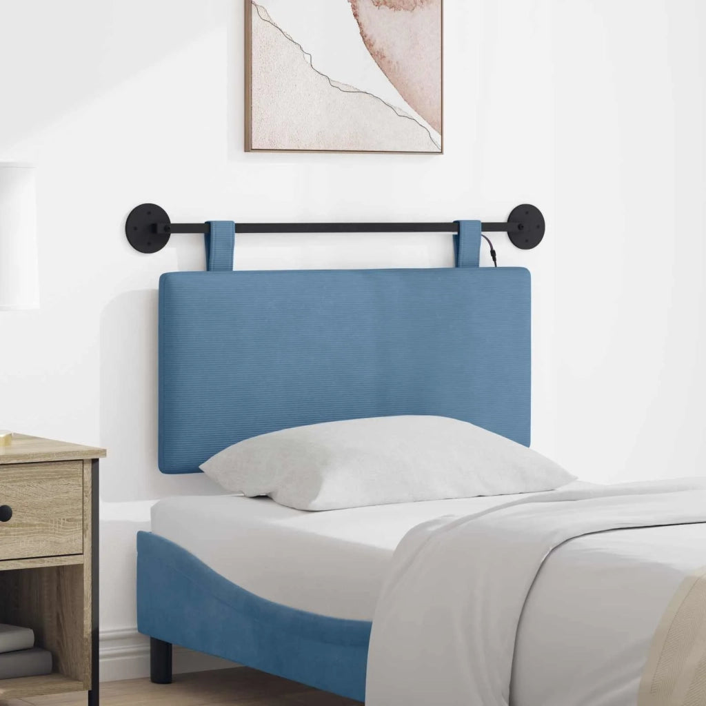 Testiera | Testata sospesa Con luce LED Blu Tessuto in Cords