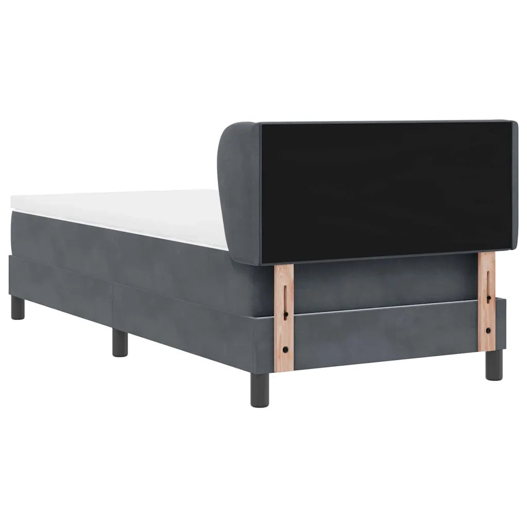 Letto a molle con testiera Grigio scuro 90 x 200 cm Velluto 3340371