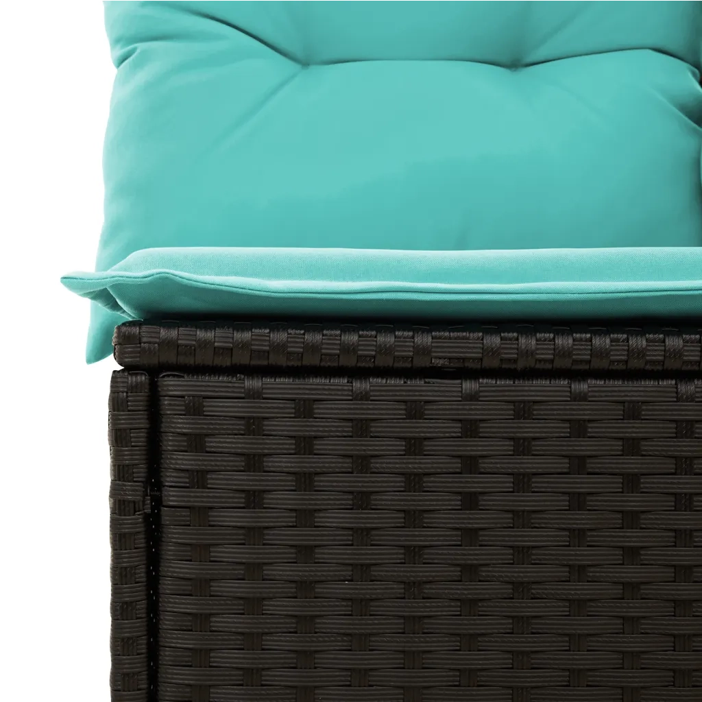 Set Divani da Giardino 10 pz con Cuscini Nero in Polyrattan 3219477