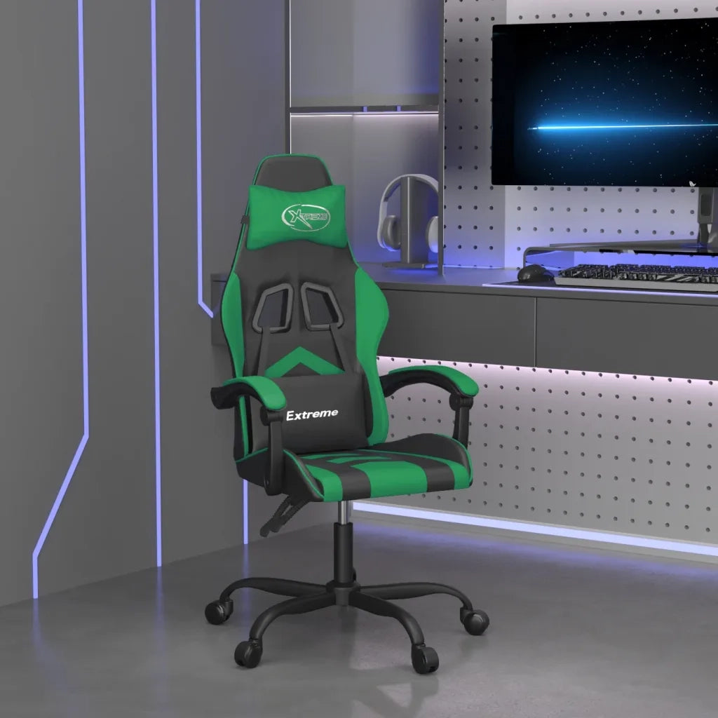 Sedia da Gaming Nera e Verde in Similpelle 3143893