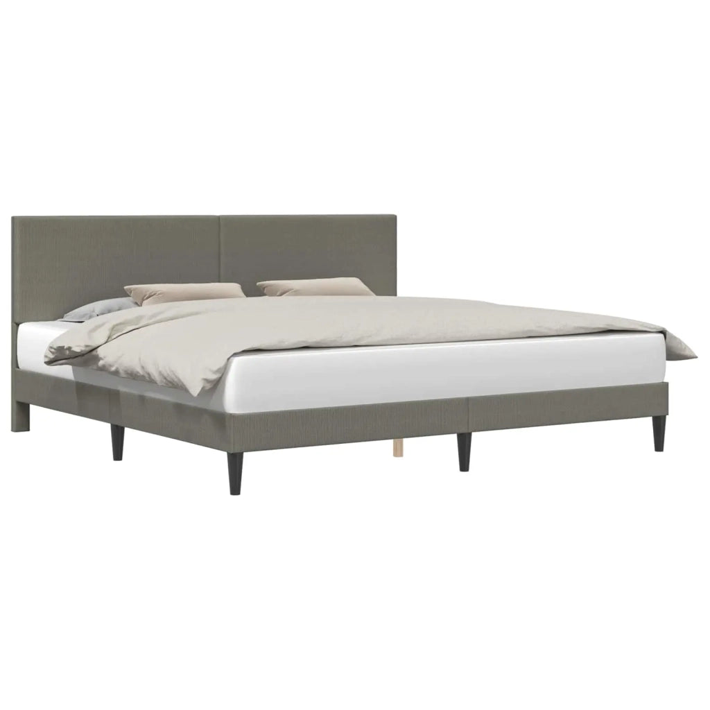 Letto matrimoniale | Letto per adulti | Struttura del letto Grigio Chiaro 200 x 200 cm Tessuto in Cords