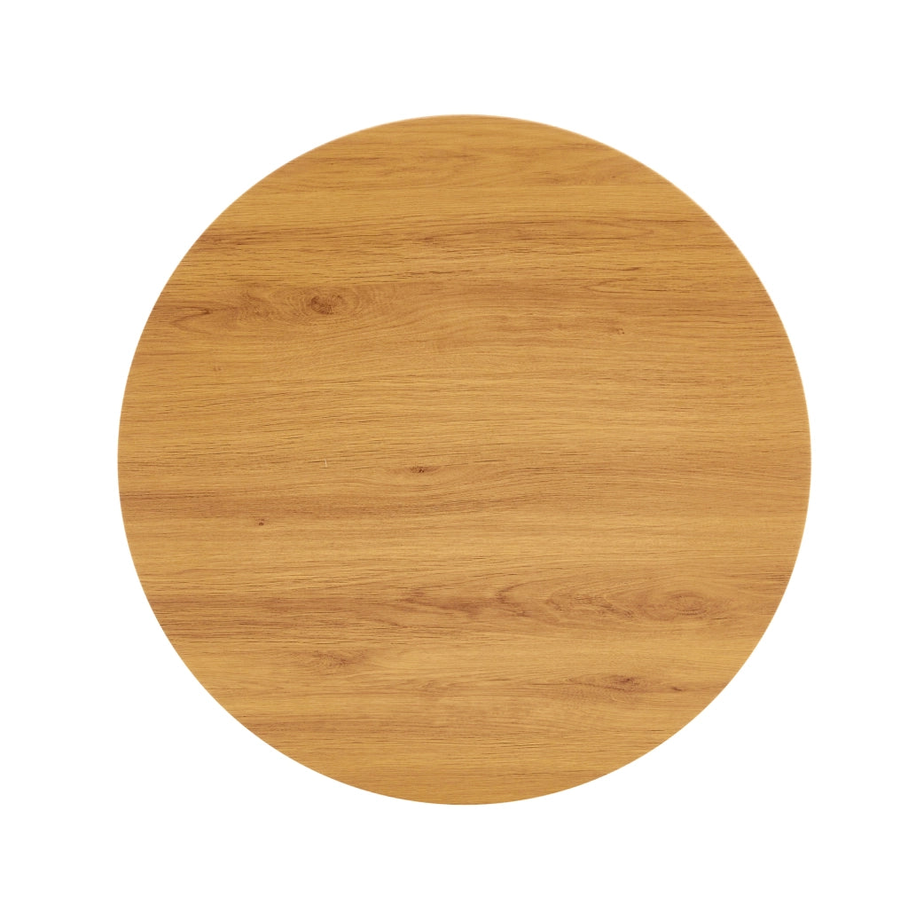 TAVOLO Rotondo 60 cm MDF e Metallo Oro/Legno