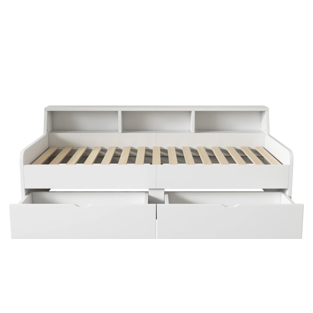 Letto Singolo con Cassetti e Contenitore ¨C MINIMAL ¨C Bianco 90x200