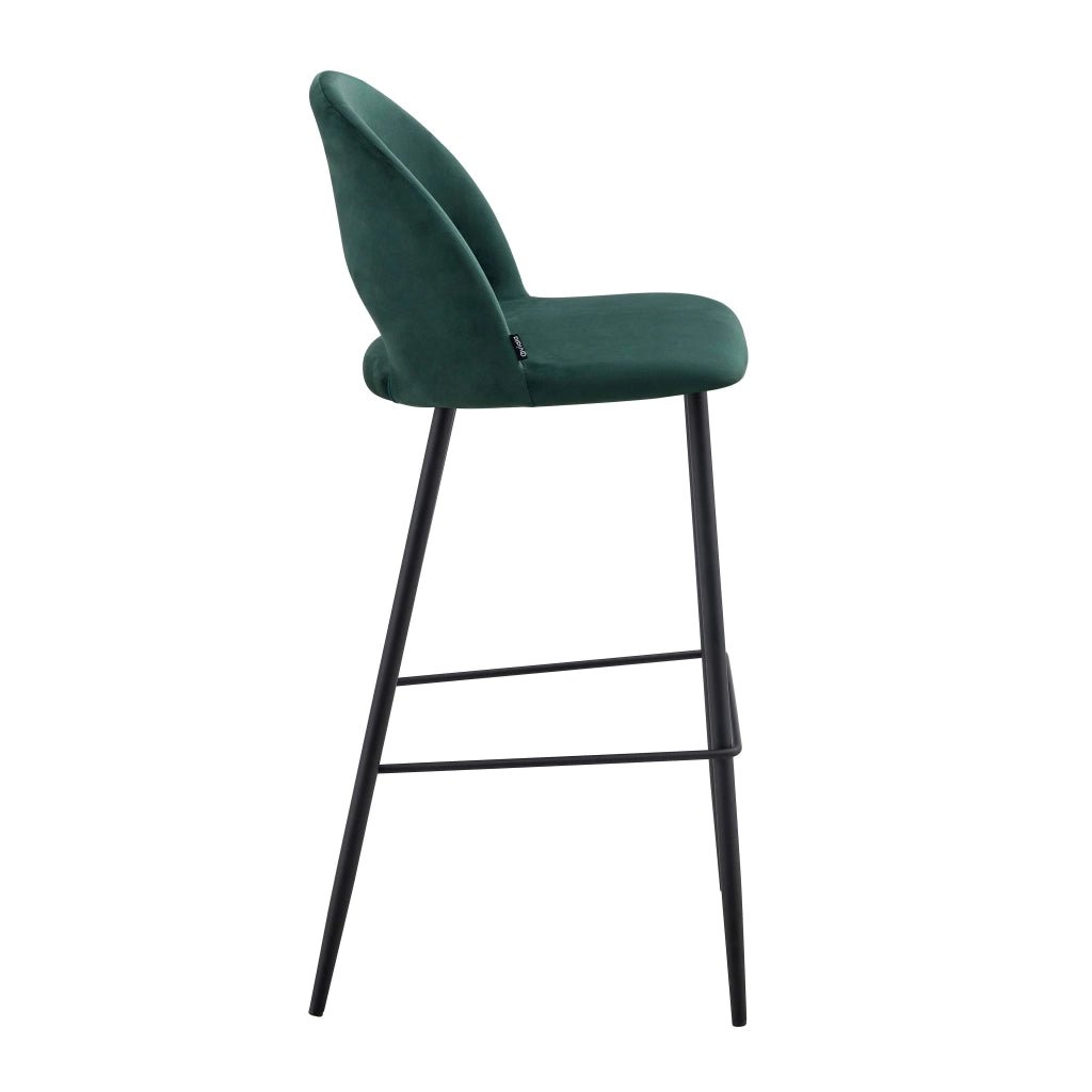 Oviala - Set di 2 sedie in velluto verde e metallo