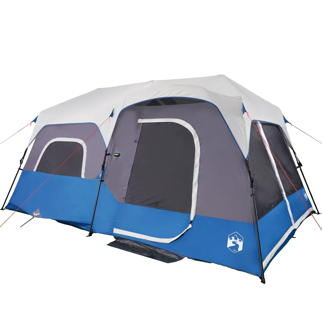Tenda Famiglia con LED 9 Persone Blu Chiaro a Rilascio Rapido 94310