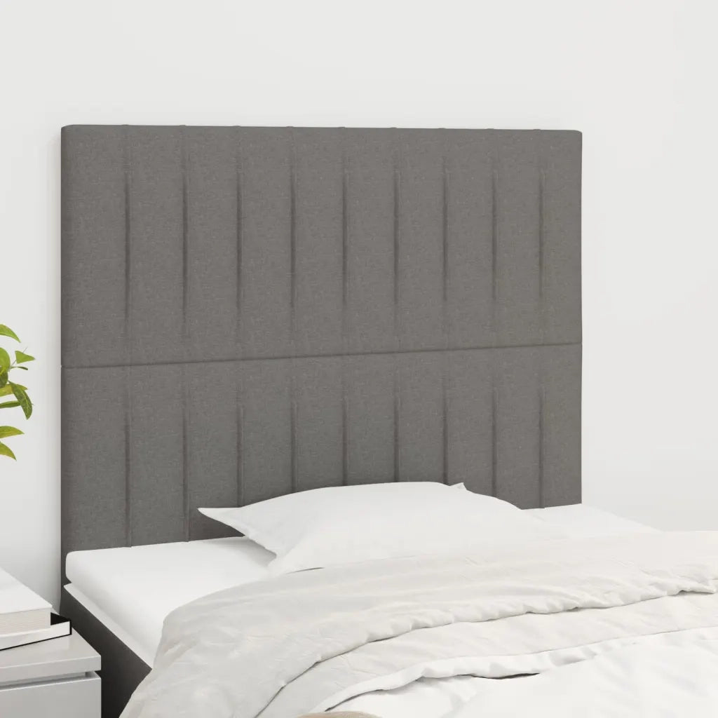 Testiera | Testata Grigio Scuro 80x5x118/128 cm Tessuto