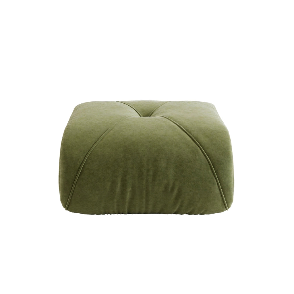 Divano modulare ergonomico in ciniglia verde
