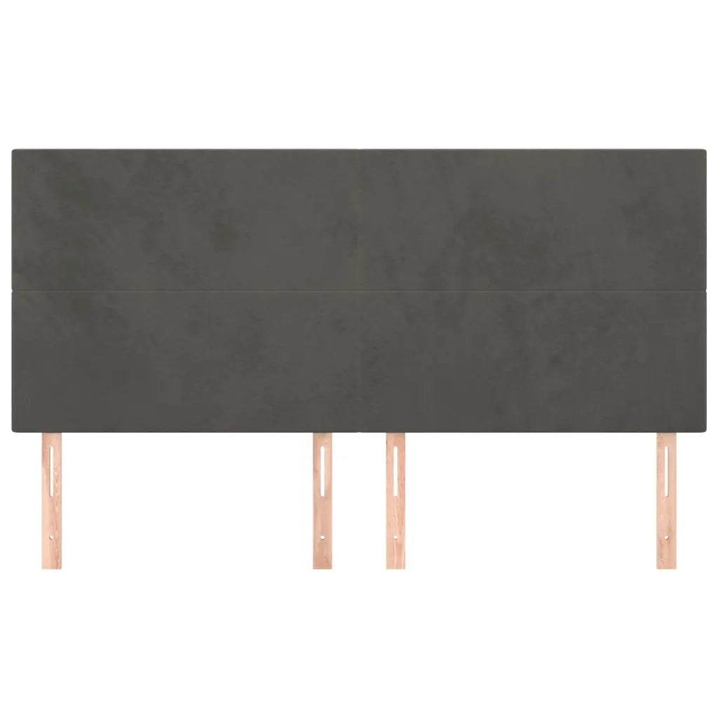 Testiera | Testata Grigio Scuro 180x5x118/128 cm Velluto