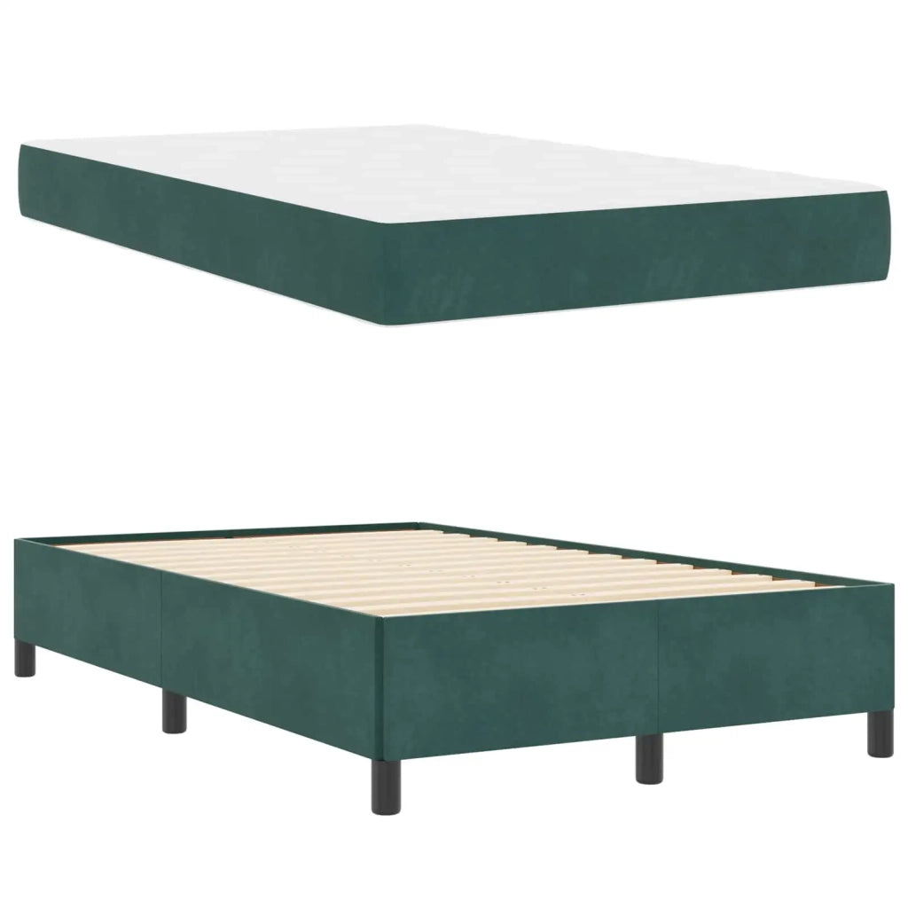 Letto matrimoniale | Letto per adulti | Struttura del letto Verde Scuro 120 x 200 cm Tessuto
