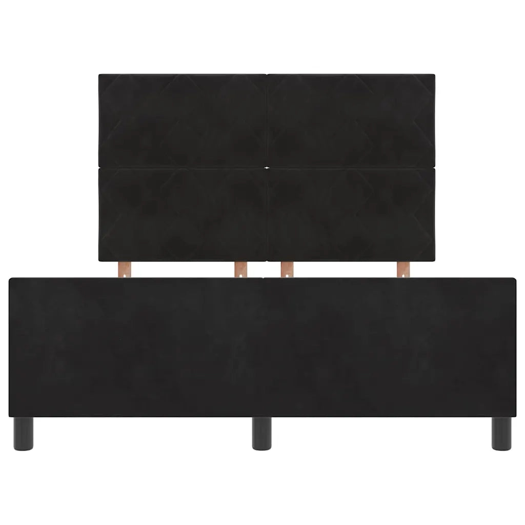 Letto a molle con testiera Nero 140 x 190 cm Velluto 3345007