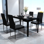Set da Pranzo 5 pz in Pelle Artificiale Nero 275412