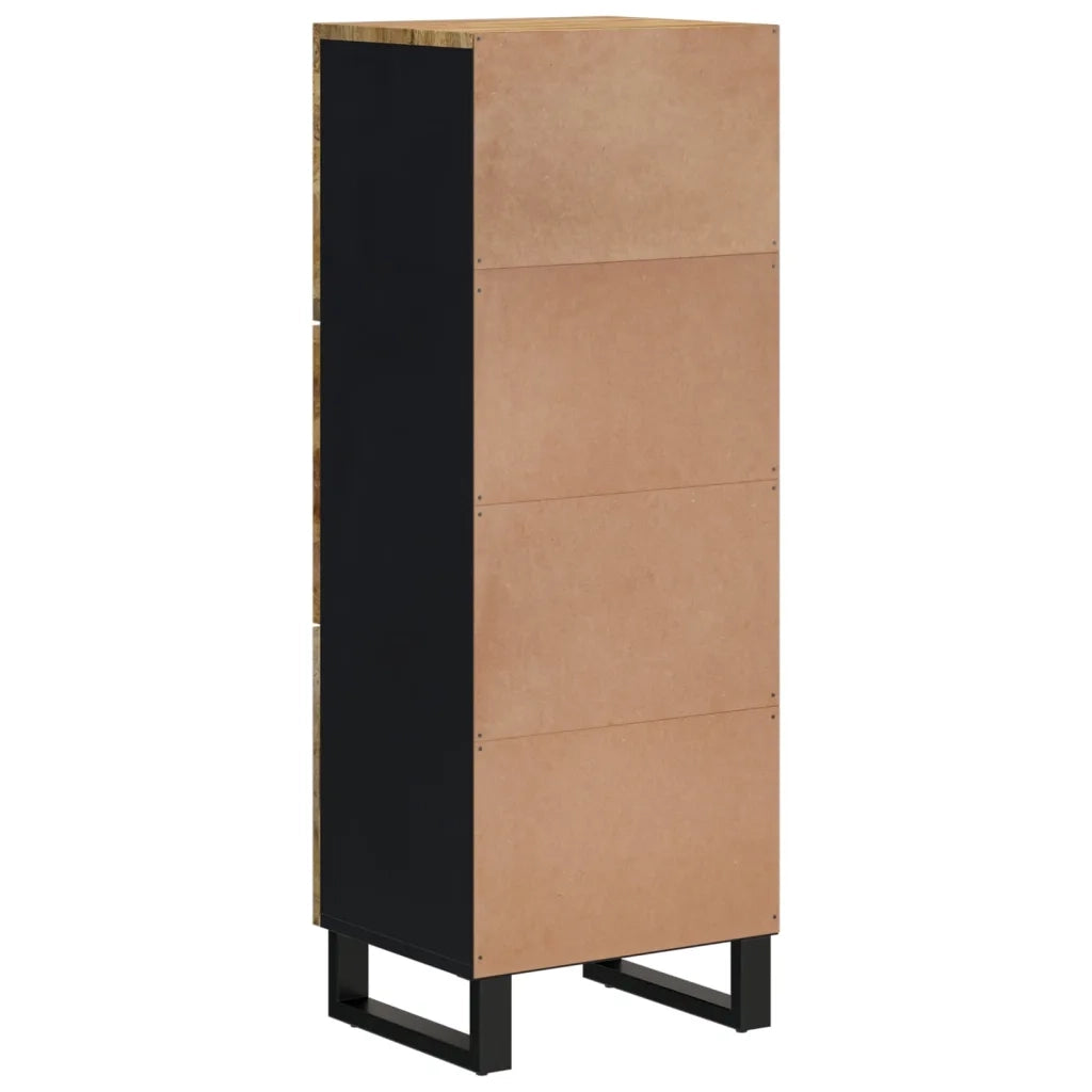 Credenza con 3 Ante 40x33x110 cm Legno Massello Mango e Ferro 352929