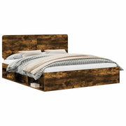 Letto matrimoniale | Letto per adulti | Struttura del letto Rovere fum¨¦ 180 x 200 cm Pino massello