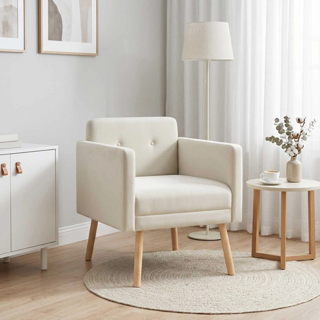 Poltrona decorativa Crema Velluto 42044803