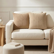 Federa 6 pz ALMELO Tortora 35 x 35 cm corduroy 914076