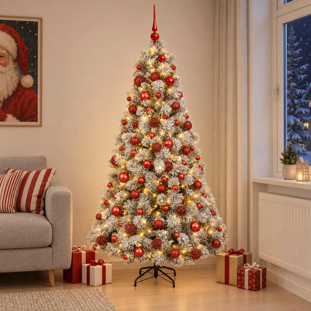Albero di Natale artificiale con palline 210 cm 300 LED 3466794