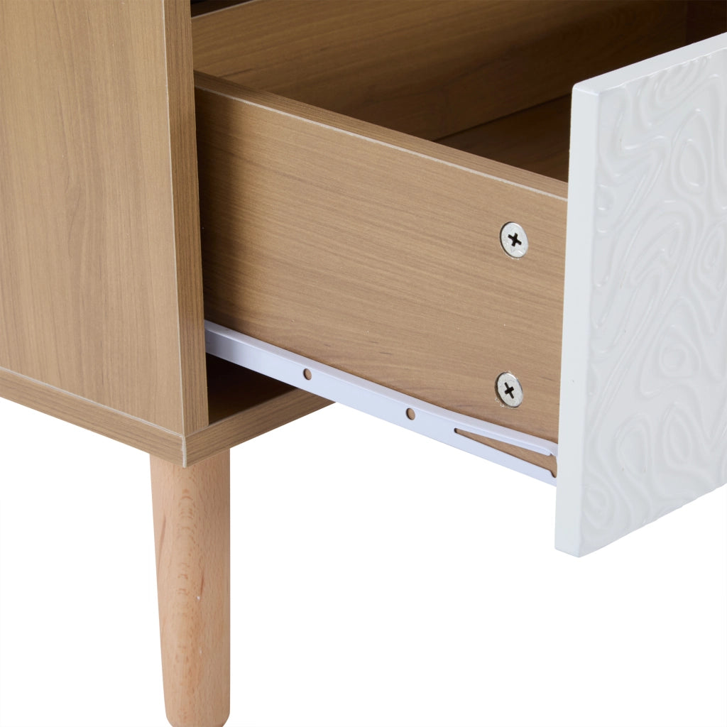 Mobile porta TV vintage bianco e legno 150 cm