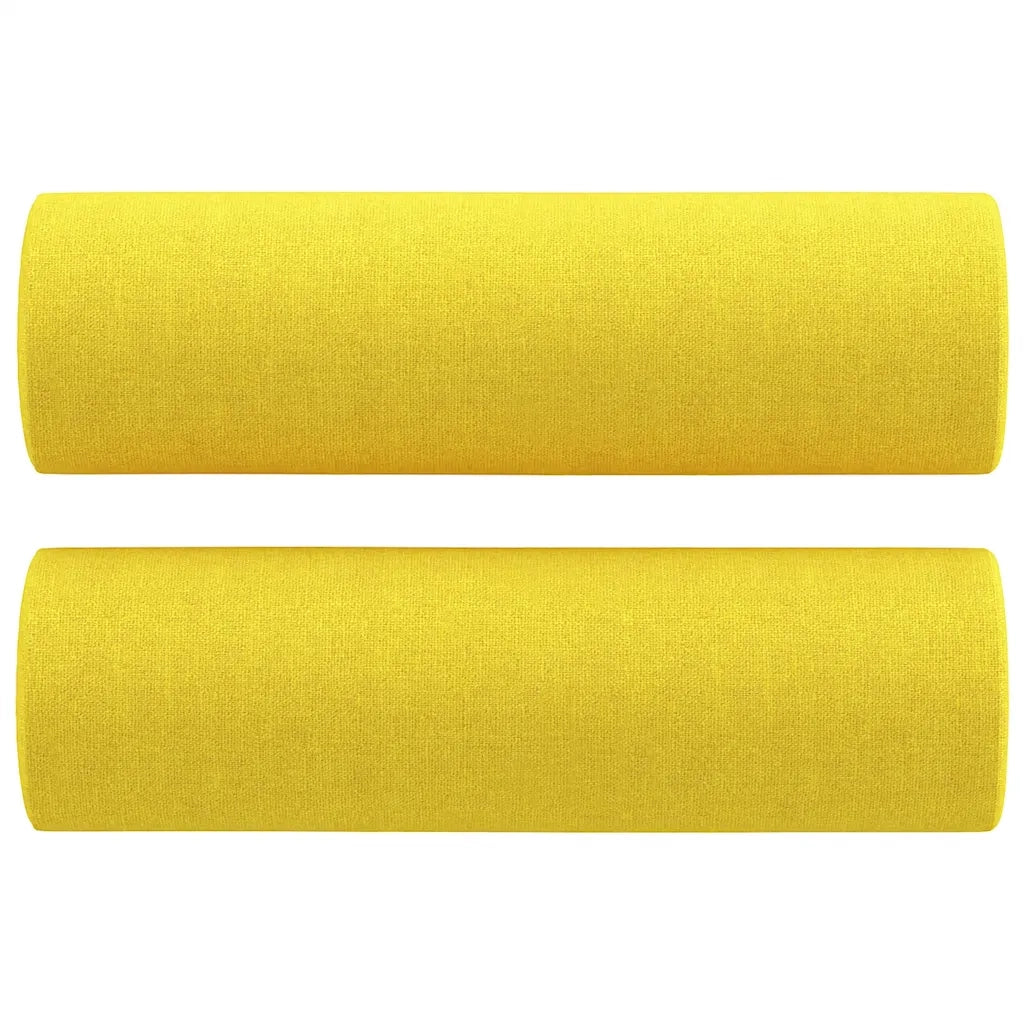 Set di Divani 3 pz con Cuscini Giallo Chiaro in Tessuto 3201831