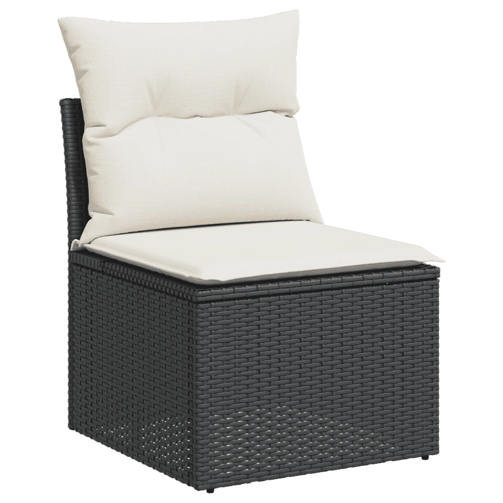 Set Divani da Giardino con Cuscini 7pz Nero Polyrattan 3218026