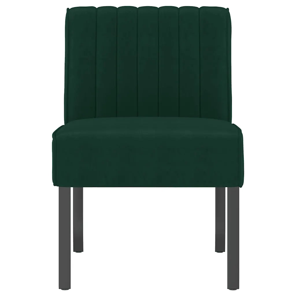 Fauteuil sans accoudoirs vert foncé velours