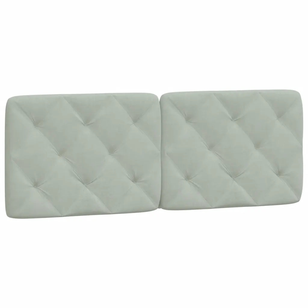 Coussin de tête de lit gris clair 120 cm velours