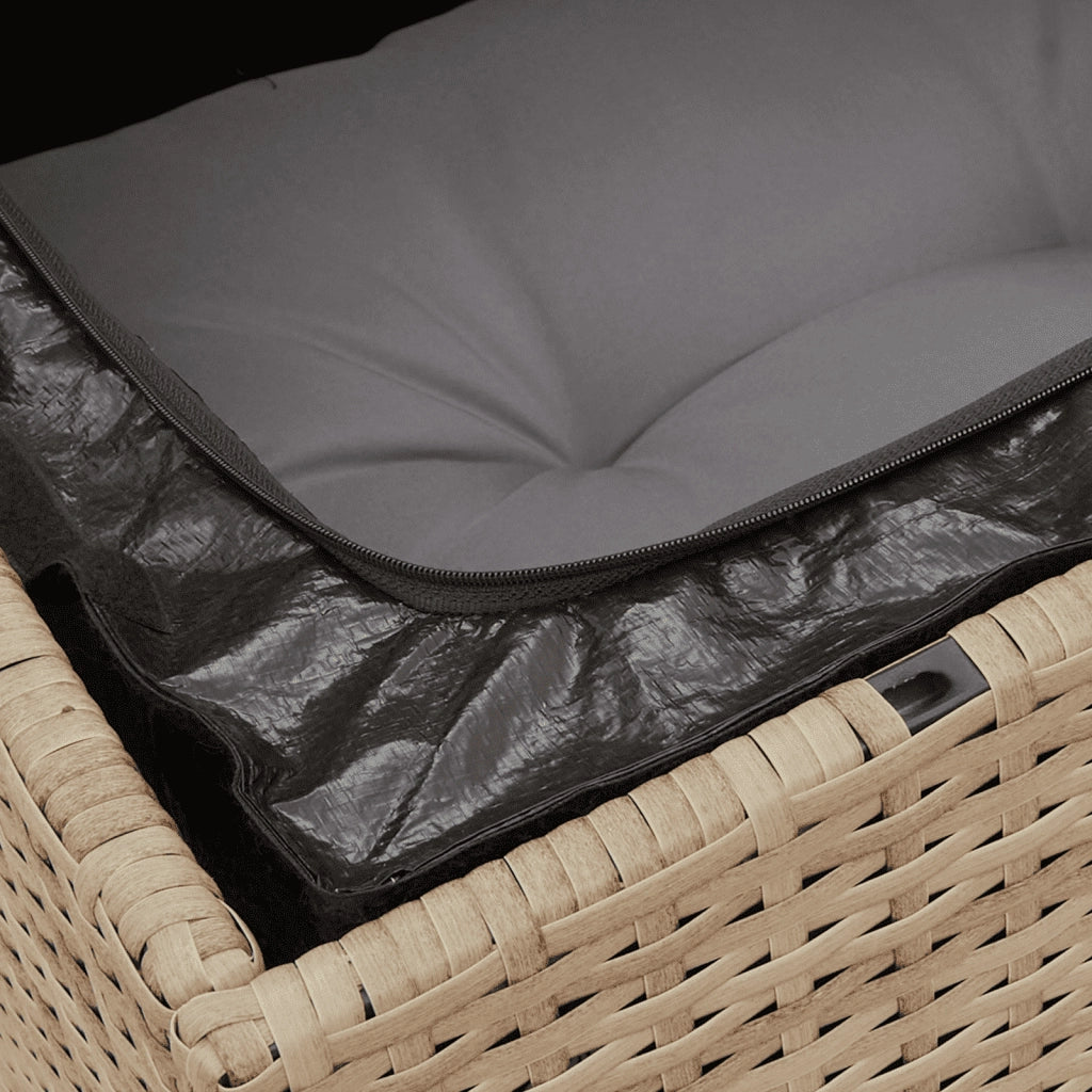 Set Divano da Giardino 10 pz con Cuscini Beige in Polyrattan 3254226