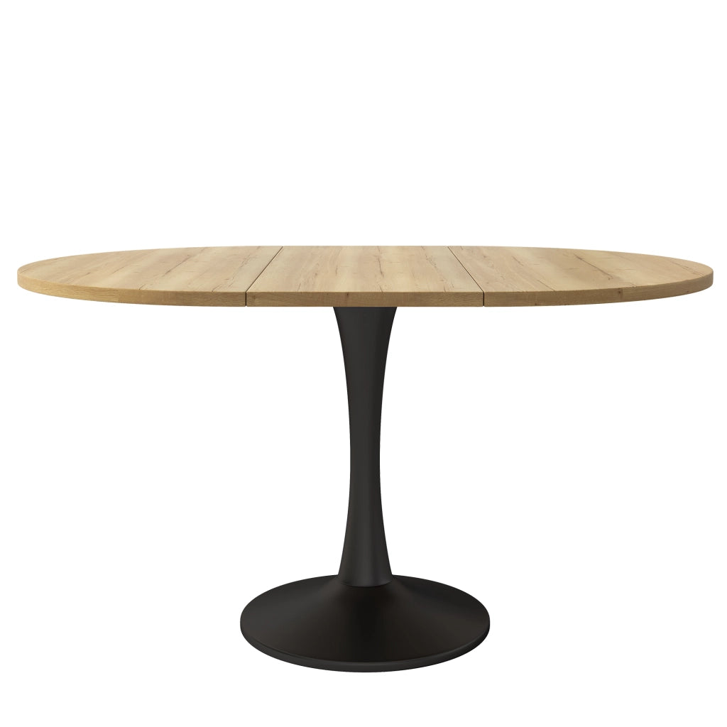 Desviae Tavolo da pranzo ovale allungabile in MDF e ferro color rovere per cucina soggiorno e uso quotidiano