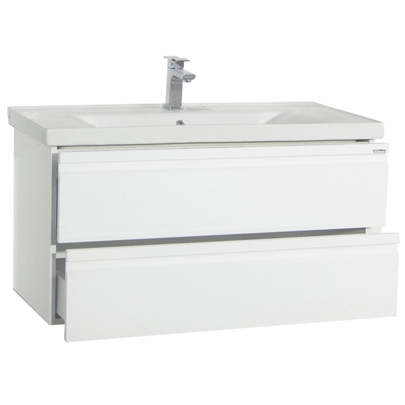 Sistema di Ezooza Set Bagno 2 Pezzi Mobile Extra Large e Lavabo , Bianco ,
