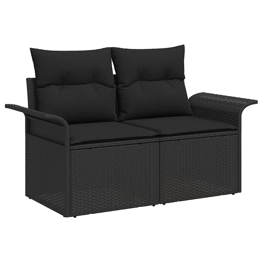 Set Divano da Giardino con cuscino 11 pcs Beige Poly Rattan