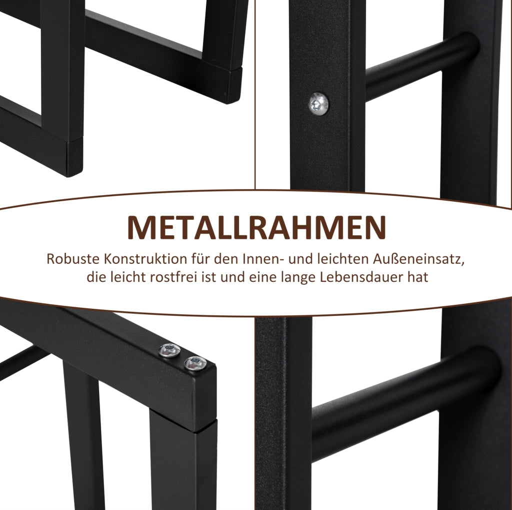 Portalegna ULEVR in metallo nero 40x25x100 cm, supporto per legna da camino con portata fino a 97 kg