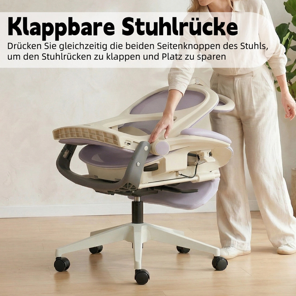 Sedia da ufficio ergonomica pieghevole con supporto lombare ¨C Minimal ¨C viola