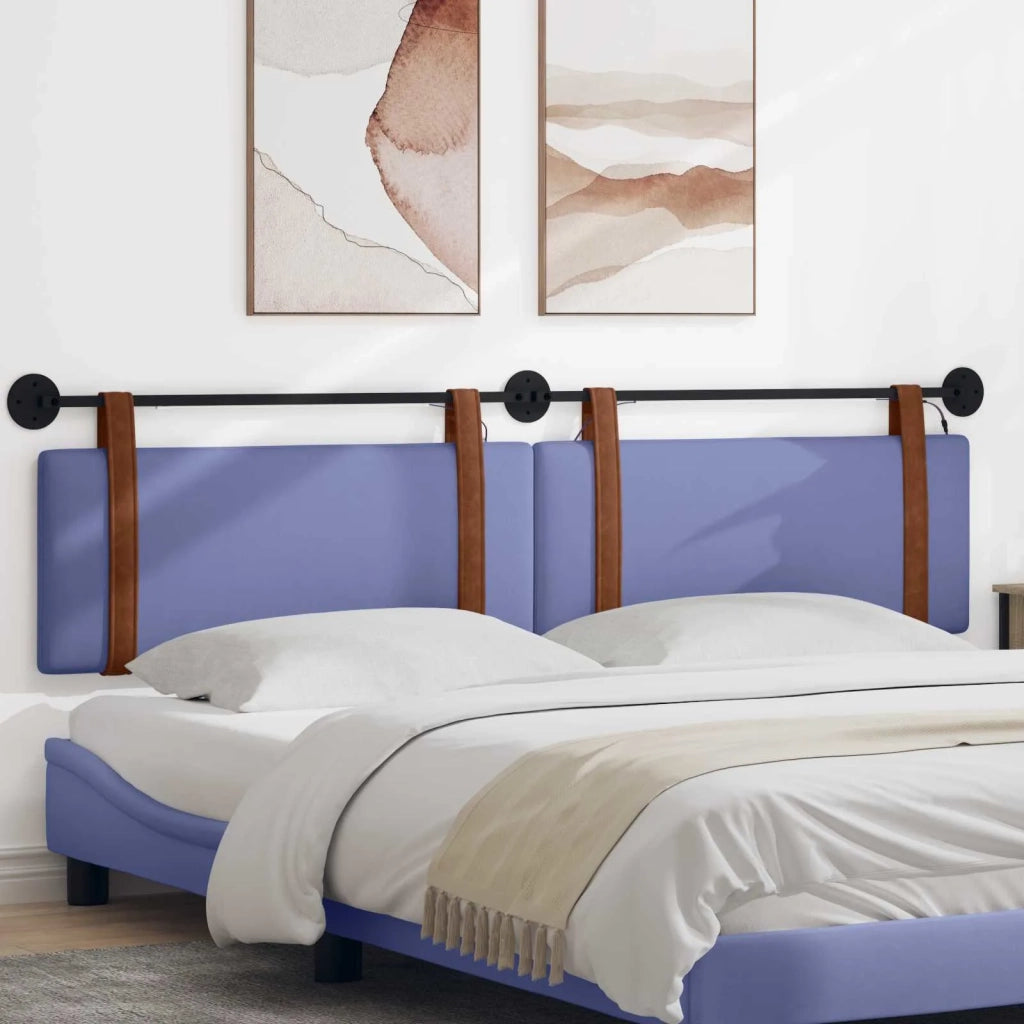 Testiera | Testata sospesa Con luce LED Blu jeans PU Antico