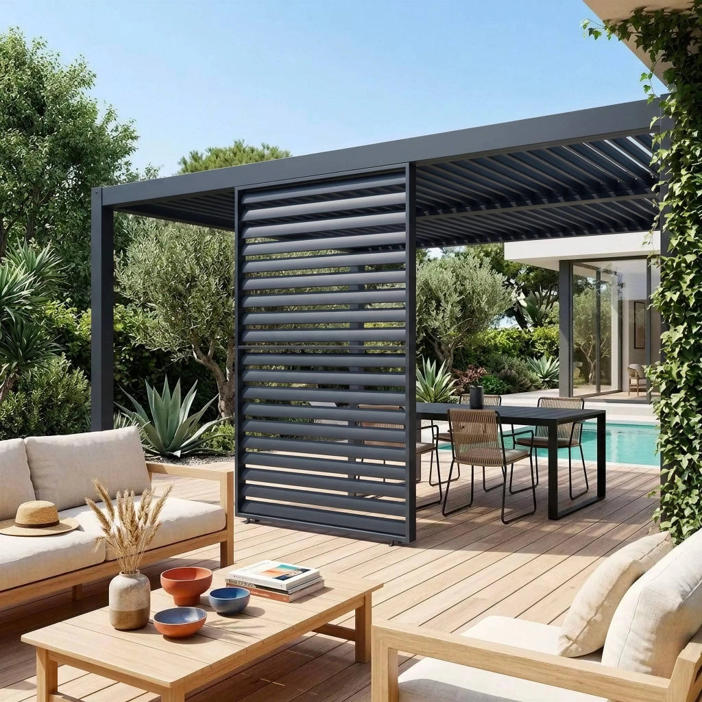 Persiana 1.3m in alluminio per pergola bioclimatica , antracite