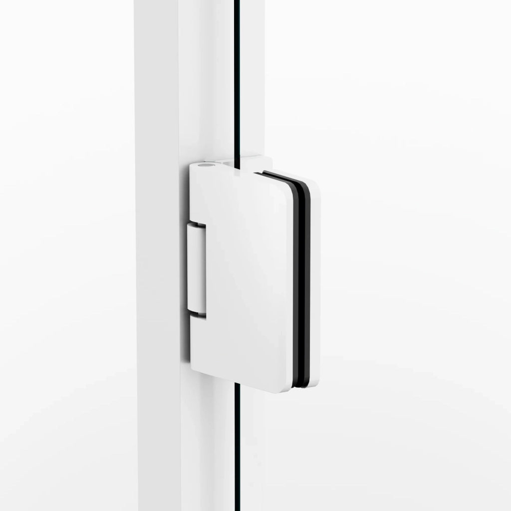 Box doccia frontale GLASS fisso + porta battente 120 cm (114,5-120; fisso 50+porta 65) nichel trasparente