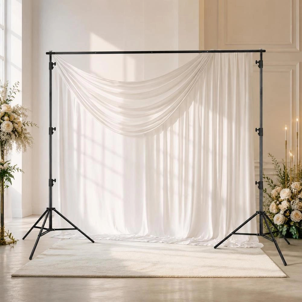 Photo Backdrop, Photography Background, 2900 X 3500 Mm, Background Fabric Size, Studio Prop Backdrop With 2 Triangular Supports, 2400–2920 Mm Adjustable Telescopic Height, Weddings, Party Setups